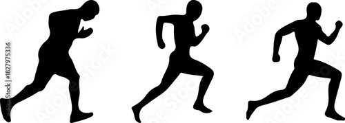 vector silhouette of running man