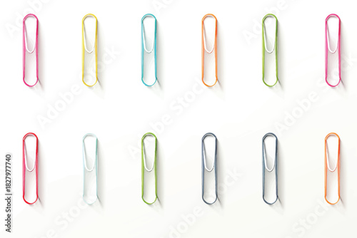 paper clips isolated vector style with transparent background illustration
