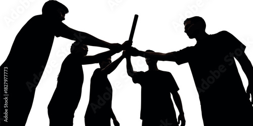 Vector silhouette illustration of a man with a gun