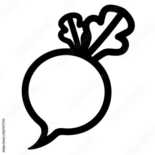 Minimalist turnip vegetable vector icon