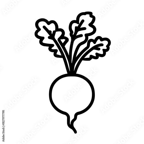 Minimalist turnip vegetable vector icon