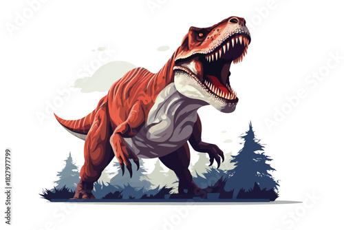 t-rex isolated vector style with transparent background illustration