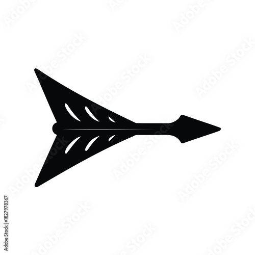 Sleek Black Arrow Design with Fletching Slots for Precision and Accuracy