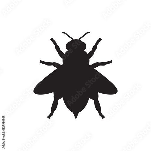 Bee silhouette icon vector flat design