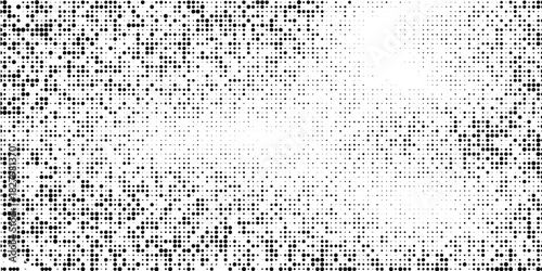 Halftone radial texture. Comic style grain background. Pop art faded textured frame. Grunge speckle effect. Dotted particles print wallpaper. Pixelated gradient vector backdrop