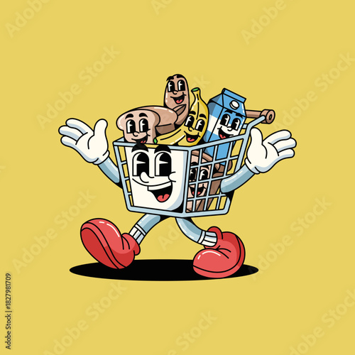 Mascot Cartoon market martes Vector illustration hand drawn