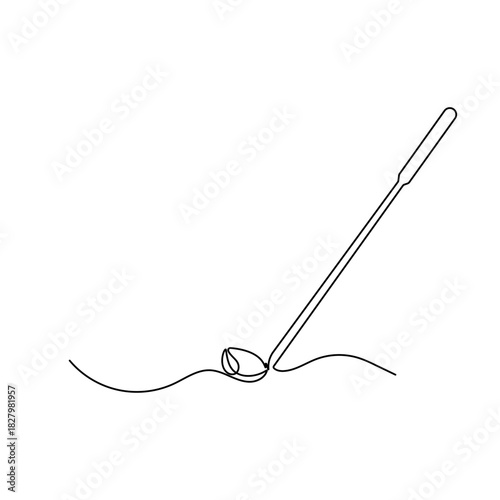 Golf club iron line icon on a white background in a simple, minimal outline style vector illustration
