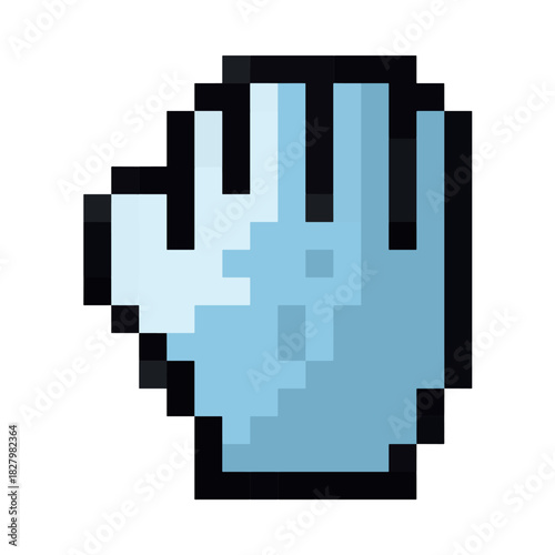 Glove armor pixel art icons 16x16 pixels, use for game retro icon y2k style vintage computer, vector illustration