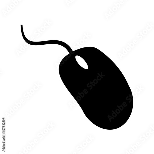 Simple graphic representation of a computer mouse pointing device in black