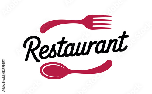 A simple restaurant logo featuring a spoon and fork with the word 'Restaurant'.