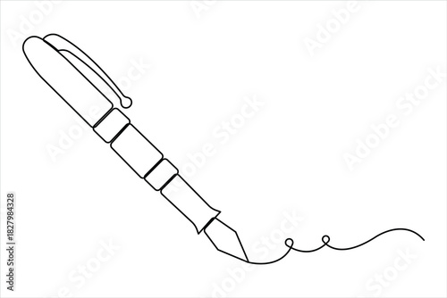 Continuous one line art drawing of Pen design. pen line art design for simple vector illustration
