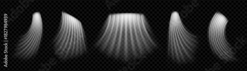 Cool air swirls in smooth flowing waves creating a fresh motion effect. Light 3D curves form a clean abstract breeze with transparent lines and blue energy perfect for modern vector backgrounds.