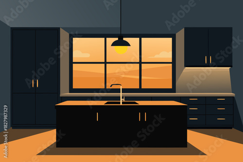 Kitchen interior scene