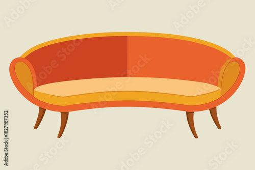Retro style curved sofa