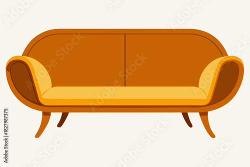 A stylish orange sofa