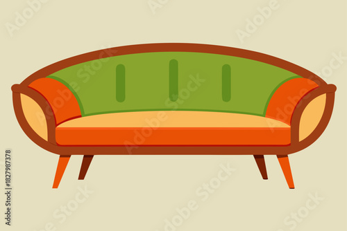 Retro styled green sofa