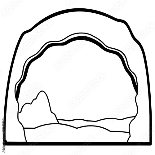 Cave entrance black line