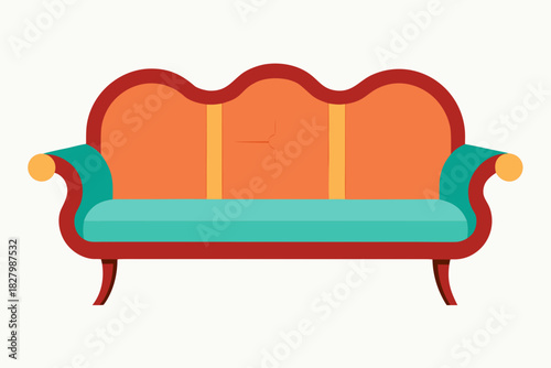 A colorful cartoon sofa