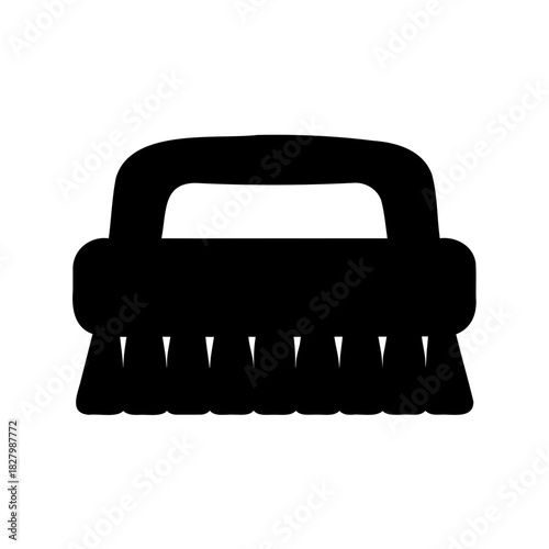 Simple black and white image of a cleaning scrub brush tool