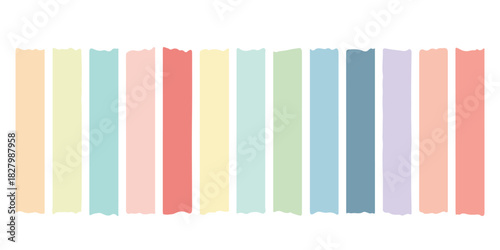 Soft pastel strips with torn edges. Gentle background ideal for artistic projects, crafts, and creative design aesthetics