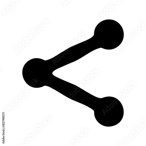 Social Media Share Icon, Black and White, Connecting People Through Networks