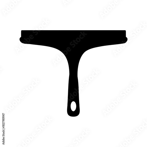Black silhouette of a squeegee used for cleaning windows and surfaces