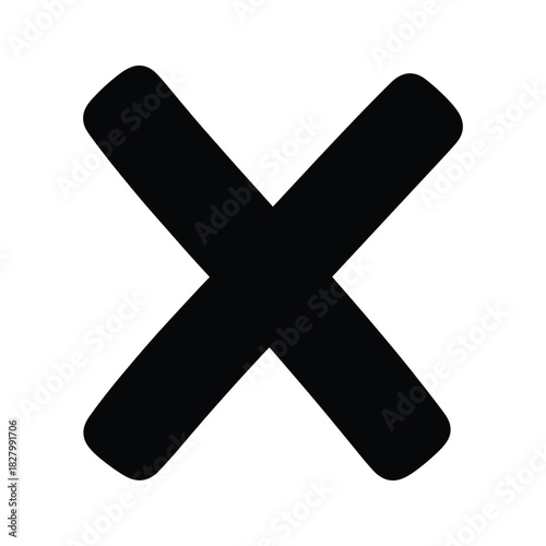 A bold black cross symbol isolated on a