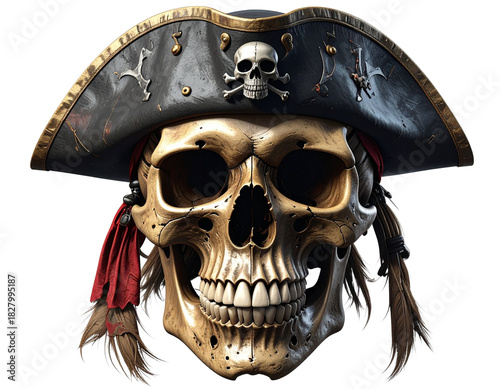 3d pirate skull png transparent