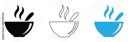 Enjoy a delicious bowl of steaming soup with vibrant colors and minimalist design, ideal for restaurant menus, food blogs, and healthy eating campaigns