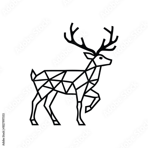 Geometric Stag Illustration A Modern Wildlife Icon