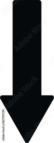 Minimalist own arrow icon in black silhouette. Minimalist directional symbol for user interface, map navigation, infographics, or signage design.	