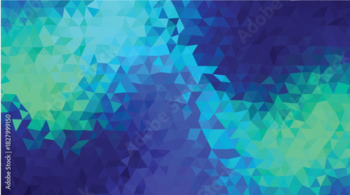Cool Blue and Teal Geometric Low-Poly Background