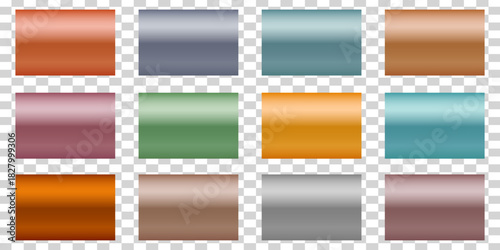 Multicolor gradient rectangles set for modern graphic design now