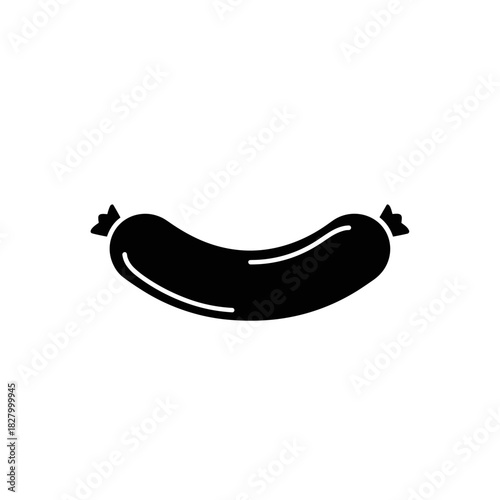 Black sausage icon on white background  