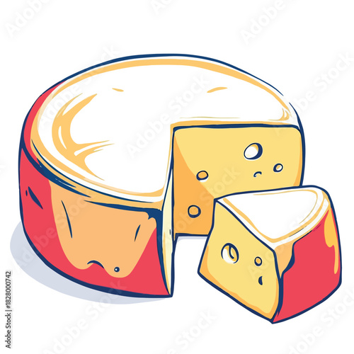 Vsai round cheese wheel with wedge cut out