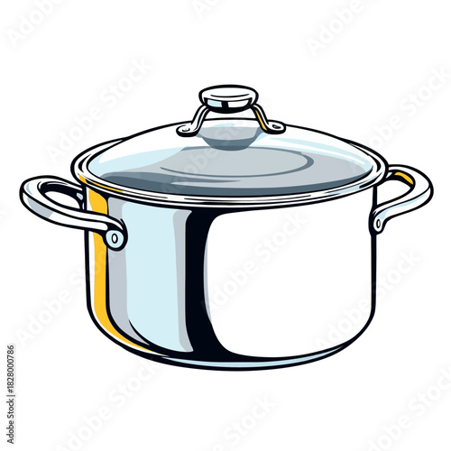 Vsai stainless steel cooking pot with glass lid