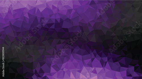 Dark Purple and Black Abstract Geometric Triangle Mosaic Background