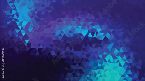 Dark Blue and Cyan Abstract Geometric Low Poly Triangle Background