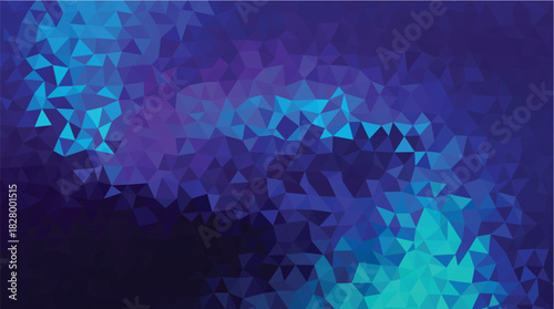 Dark Blue and Cyan Abstract Geometric Low Poly Triangle Background
