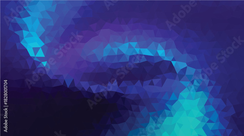 Dark Blue and Cyan Abstract Geometric Low Poly Triangle Background
