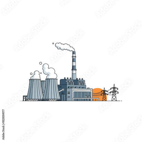 Thermal power station  vector