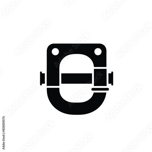 Black bicycle pedal icon on white background bike cycling