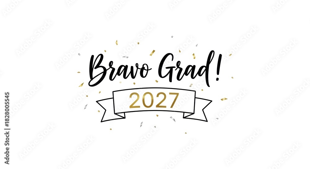 Obraz premium Celebratory Graduation Announcement for Class of 2027 with Festive Decor
