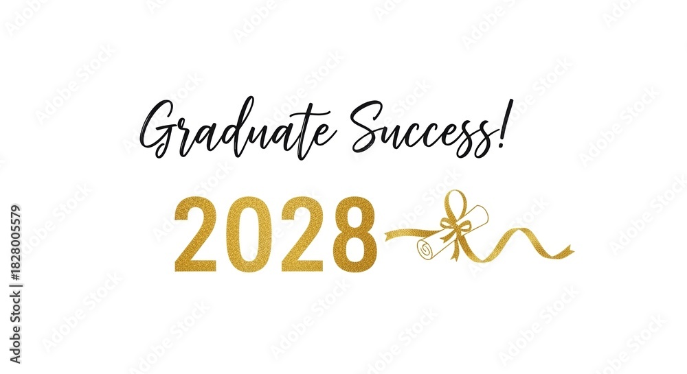 Obraz premium Celebrating Academic Achievement in 2028 with a Festive Graduation Message