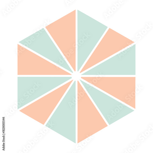 NFT Token Hexagon Color Icon for Digital Asset Concept