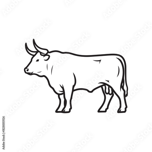 Show steer outline vector flat illustration design
