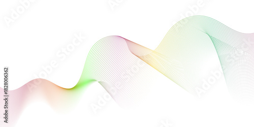 Abstract vector background with wavy line. abstract soft wave lines dynamic flowing color light isolated background. Energy technology concept modern backdrop created using blend tool smooth stripe.	