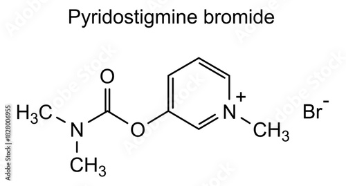 Pyridostigmine bromide, chemical structure of pyridostigmine bromide, drug substance