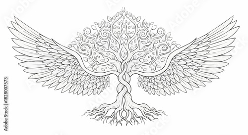 Winged Tree of Life - A Symbol of Growth and Freedom.