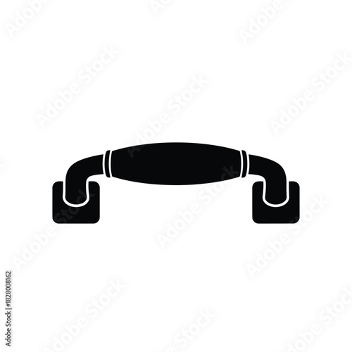 Black cabinet drawer pull handle silhouette vector